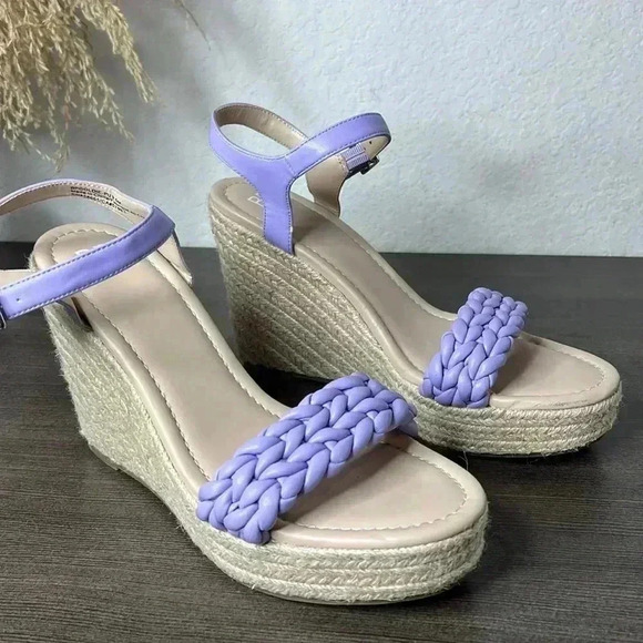NEW BP Goldie Braided Wedge Sandal  Purple Size 9.5M - Picture 1 of 12